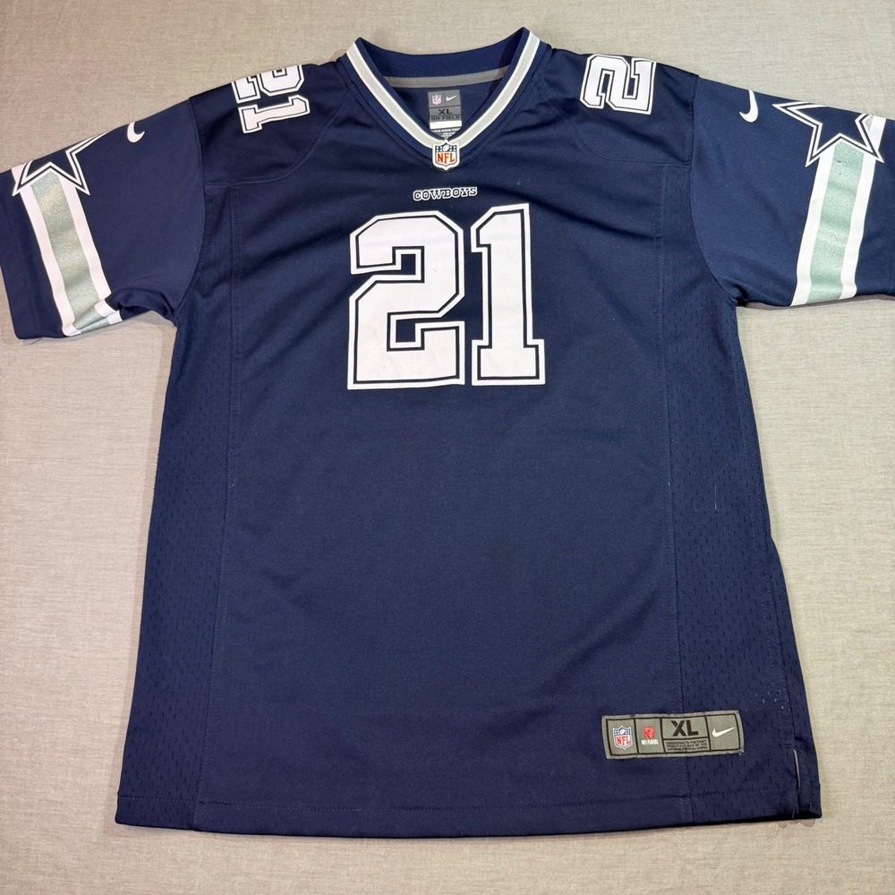 Nike Ezekiel Elliott Dallas Cowboys Jersey Youth XL Navy Blue Good‎ 21 On Field